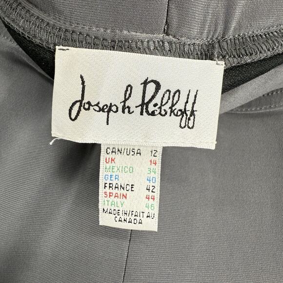 Joseph Ribkoff Pull on Pants Size 12 Gray Slinky Jersey Ponte Office Minimalist - Picture 10 of 10